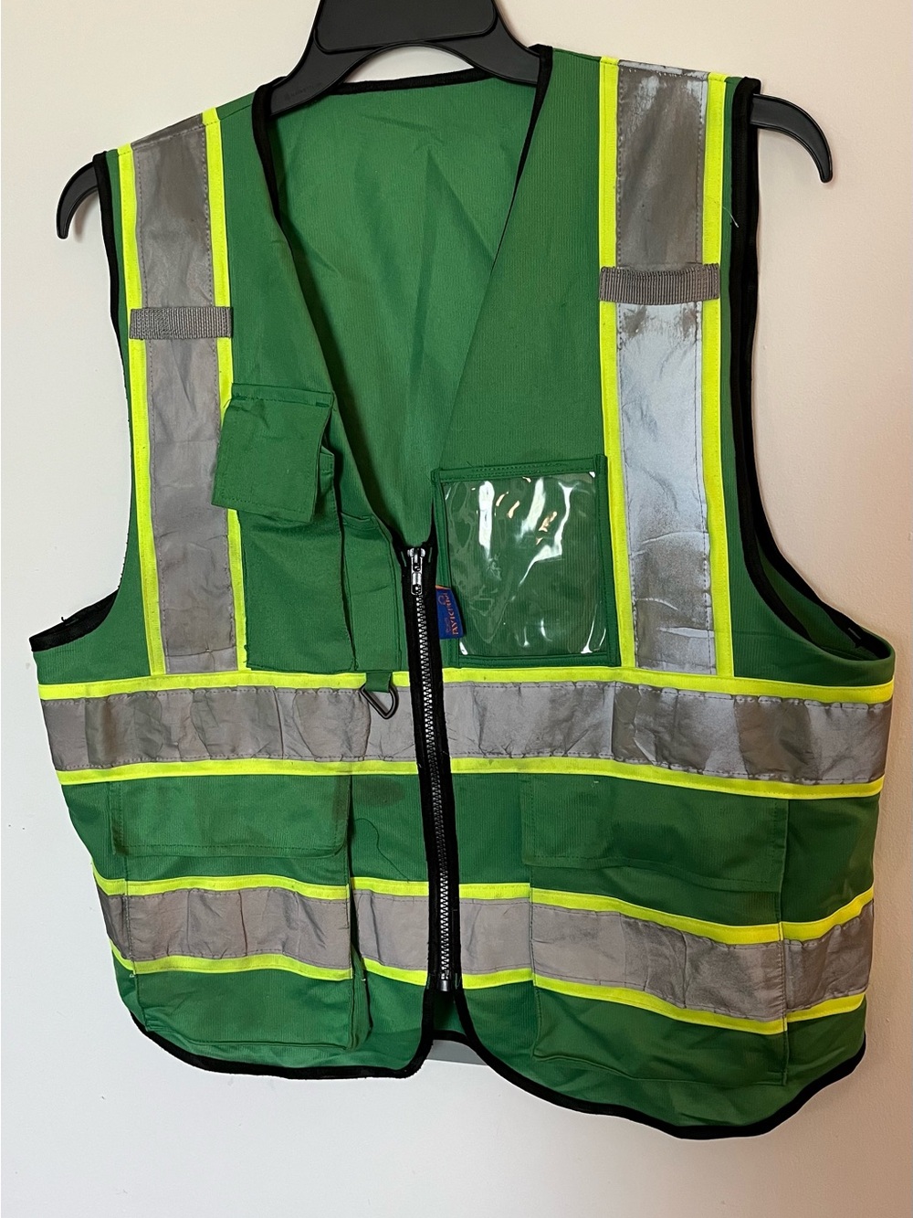 High-Visibility Green Safety Vest with Reflective Strips